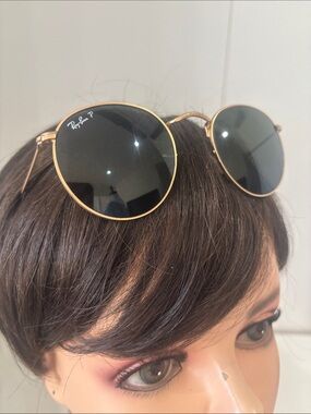 Ray-Ban Gold Frame RB3447 Round Metal poLorized